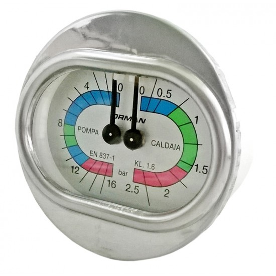 RANCILIO DOUBLE SCALE MANOMETER -GREY
