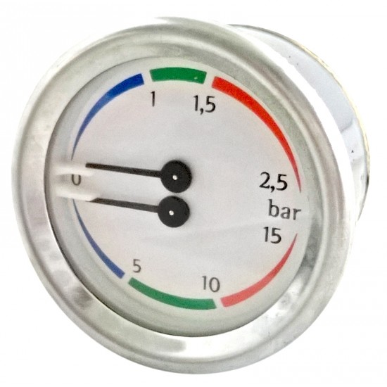 BOILER PUMP MANOMETER D.60 0-2.5/0-15 BAR