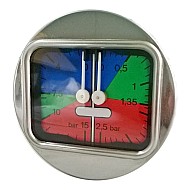 BOILER PUMP MANOMETER D.63 0-2.5/0-15 BAR