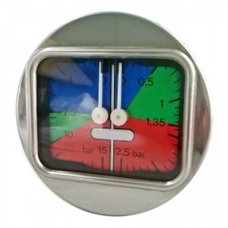 BOILER PUMP MANOMETER D.63 0-2.5/0-15 BAR