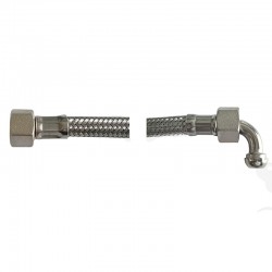 S. STEEL FLEX PIPE 26 CM 1/4 FF WITH 1 CONICAL ELBOW