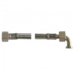 S. STEEL FLEX PIPE 200 CM. 3/8 FF WITH 1 FLAT ELBOW
