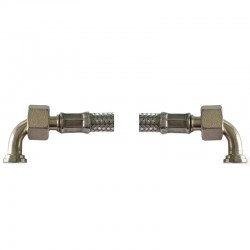 S. STEEL FLEX PIPE 50 CM 3/8 FF WITH 2 FLAT ELBOWS SAME SIDE ORIENTED