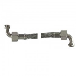 S. STEEL FLEX PIPE 50 CM. 3/8 FF WITH 2 CONICAL ELBOWS