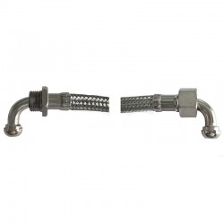 S. STEEL FLEX PIPE 43 CM 3/8 FM WITH 2 CONICAL ELBOWS SAME SIDE ORIENTED