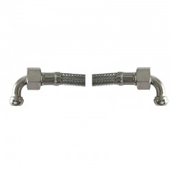 Racord flexibil inox, cap conic   35 CM. 3/8 FF WITH 2 CONICAL ELBOWS SAME SIDE ORIENTED