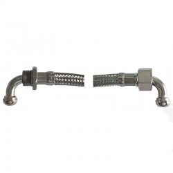 S. STEEL FLEX PIPE 55 CM 3/8 FM WITH 2 CONICAL ELBOWS SAME SIDE ORIENTED