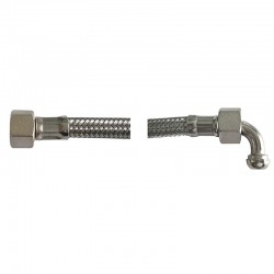 S. STEEL FLEX PIPE 300 CM. 3/8 FF WITH 1 CONICAL ELBOW
