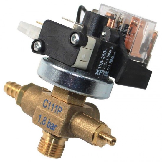 PRESSURE SWITCH XP700+C111P 0,5-1,5 BAR G1/4 110VAC W/SAFETY VALVE 1,8 BAR