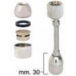 CHROMED WATER STRAIGH SHORT PIPE WITH NUT AND CHROMED STEM