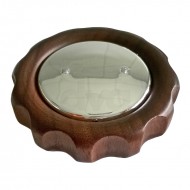 WALNUT STEAM VALVE KNOB WITH PLUG CHROME -COMPATIBLE FAEMA E61 LEGEND