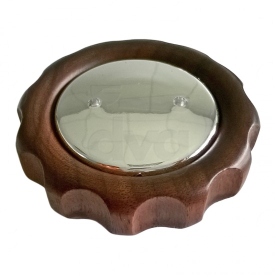 WALNUT STEAM VALVE KNOB WITH PLUG CHROME -COMPATIBLE FAEMA E61 LEGEND