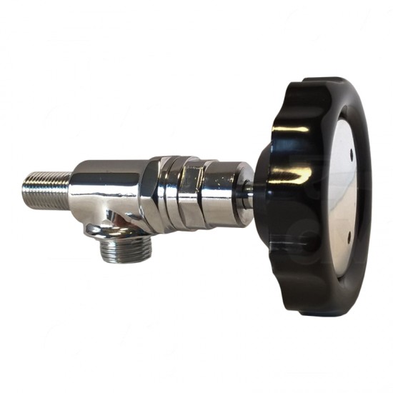 CHROMED STEAM VALVE WITH E61 STYLE HANDLE WITH CHROME CAP