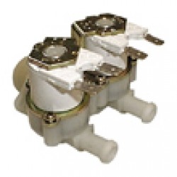 Dishwasher solenoid valve double output 180°